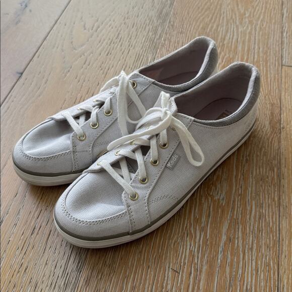 Keds Center II Sneakers in White Stripe Light Gray Size 8 Canvas - Picture 2 of 8